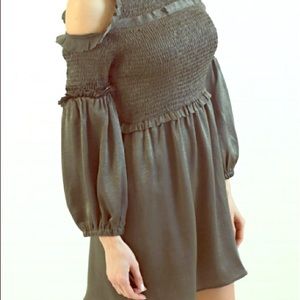 cold shoulder ruffle dress